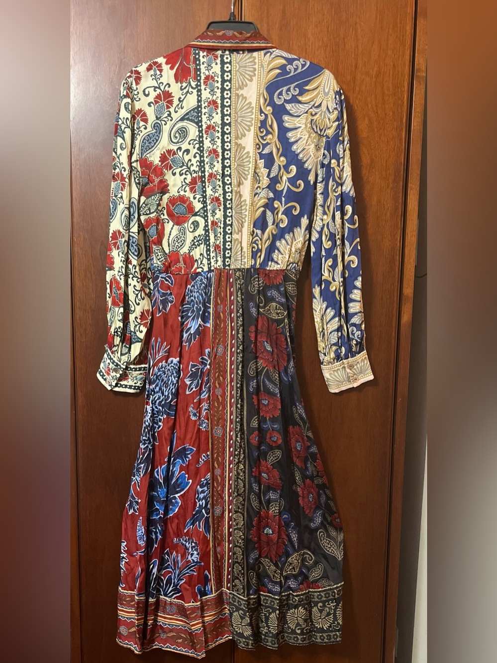 Farm Rio Navy Winter Mix Midi Dress - Picture 9 of 16